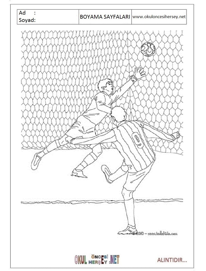 Çocuklar İçin Futbol Boyama Sayfaları 