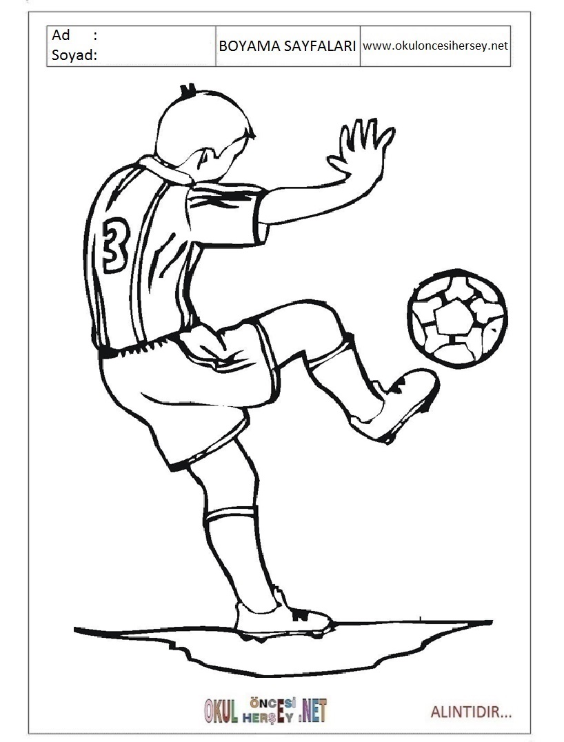 Çocuklar İçin Futbol Boyama Sayfaları 