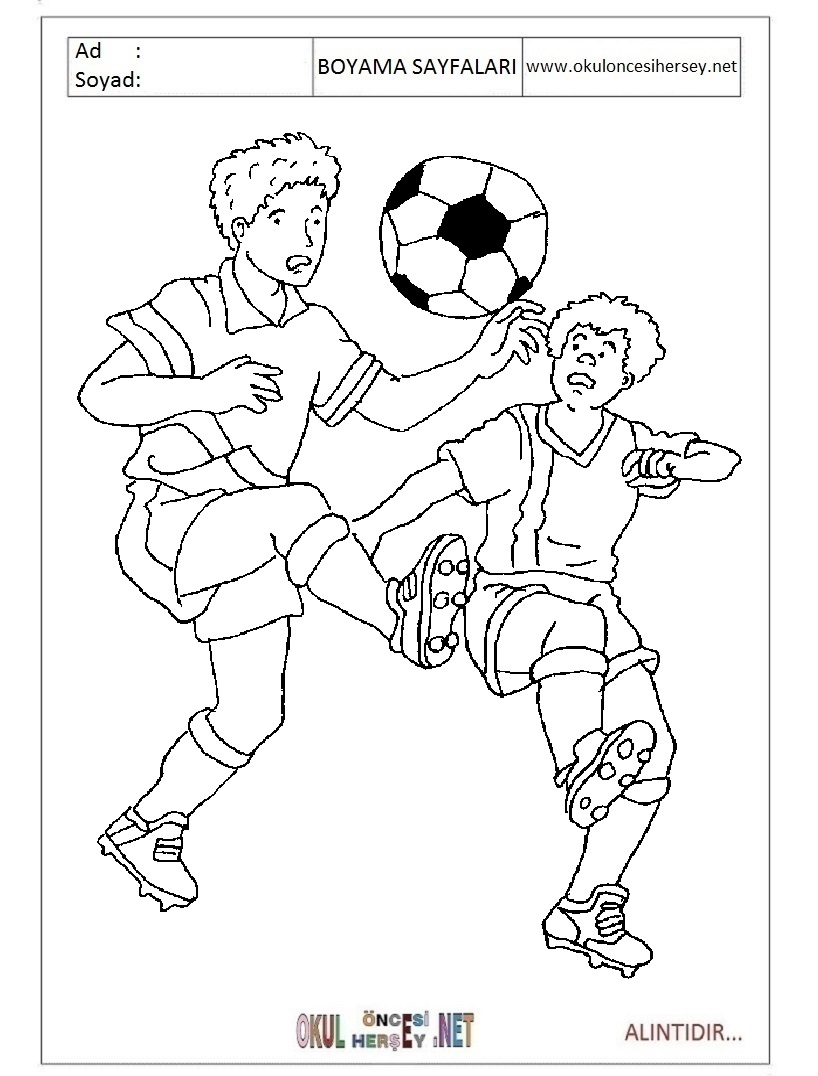 Çocuklar İçin Futbol Boyama Sayfaları 