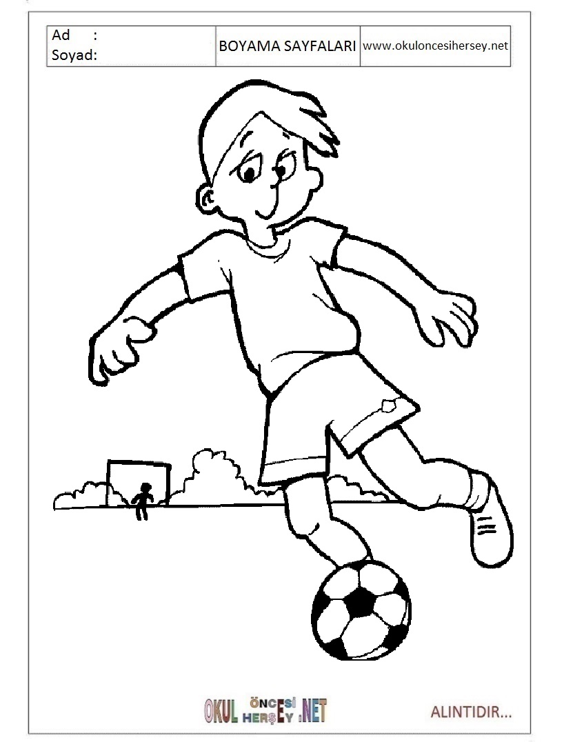 Çocuklar İçin Futbol Boyama Sayfaları 
