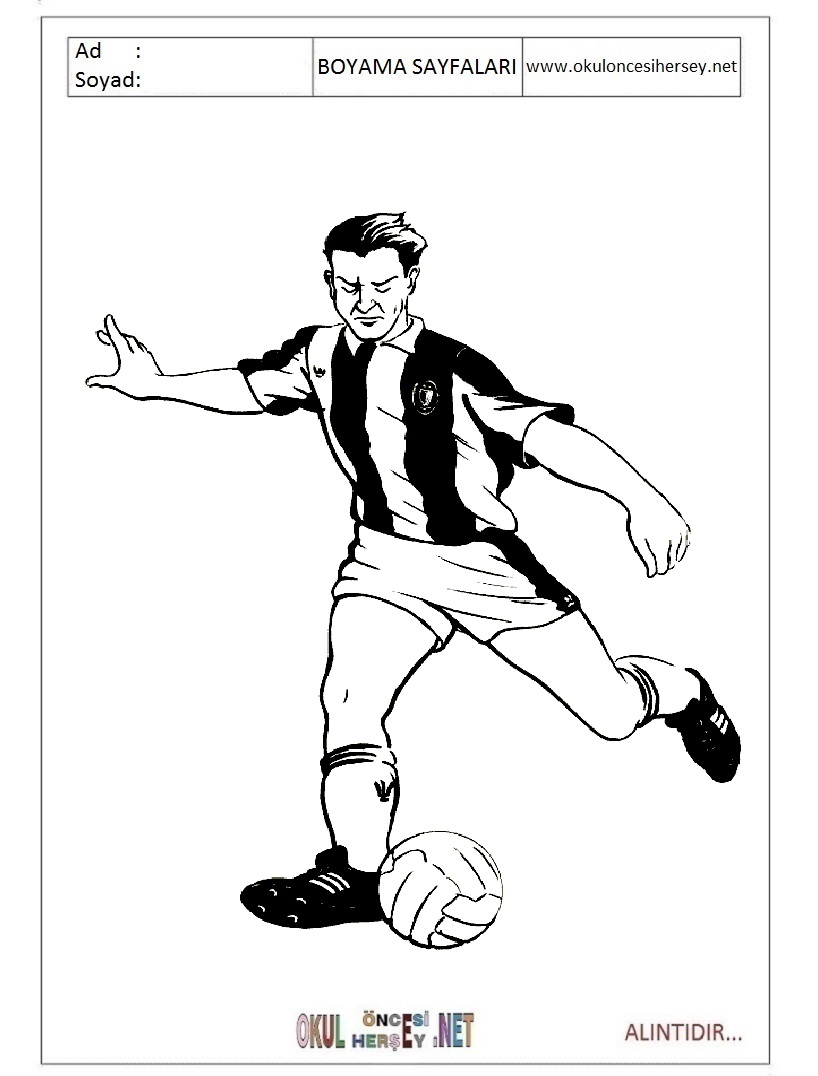 Çocuklar İçin Futbol Boyama Sayfaları 