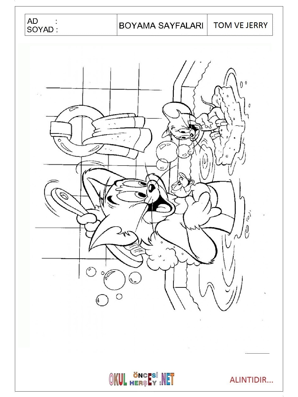 Tom ve Jerry boyama sayfaları