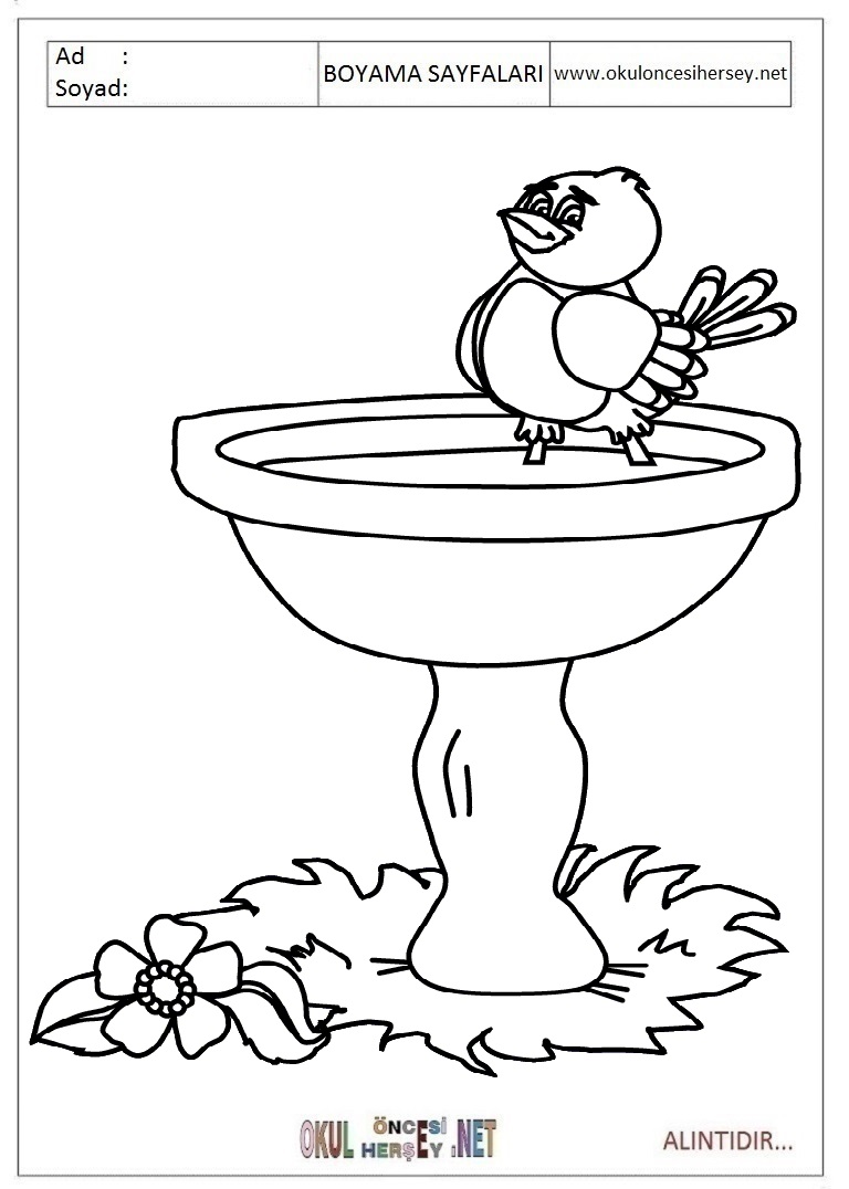 Çocuklar İçin Lavabo Boyama Sayfaları 