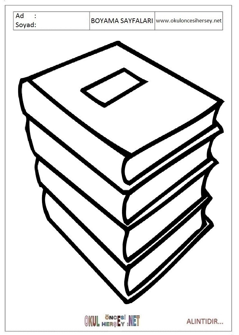 Çocuklar İçin Kitap Boyama Sayfaları 