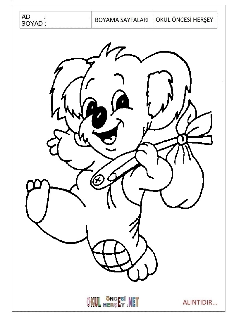 Çocuklar İçin Koala Boyama Sayfaları 