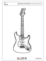 Çocuklar İçin Gitar Boyama Sayfaları 