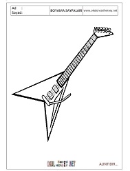 Çocuklar İçin Gitar Boyama Sayfaları 