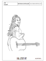 Çocuklar İçin Gitar Boyama Sayfaları 