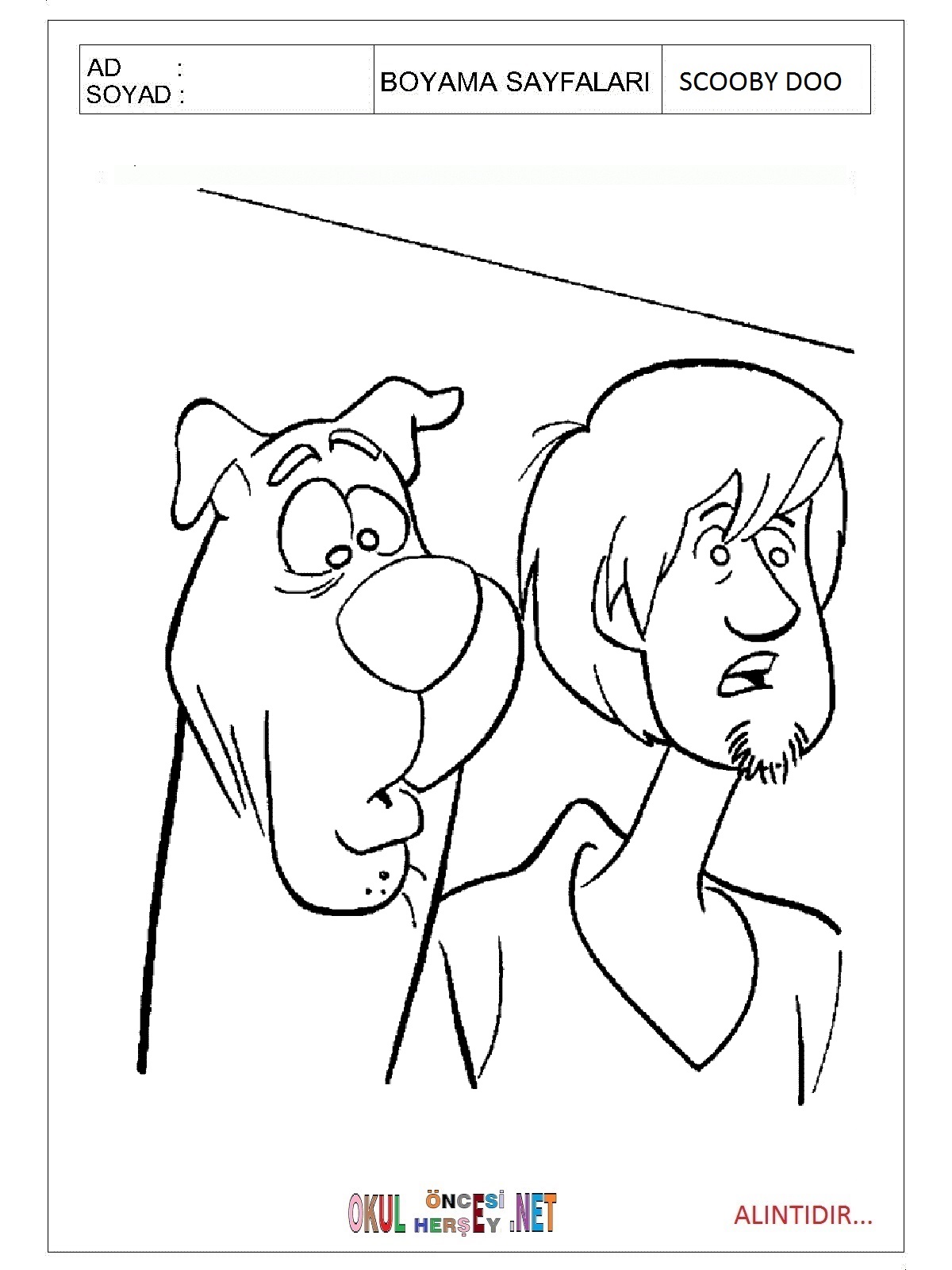Scooby Doo boyama sayfaları