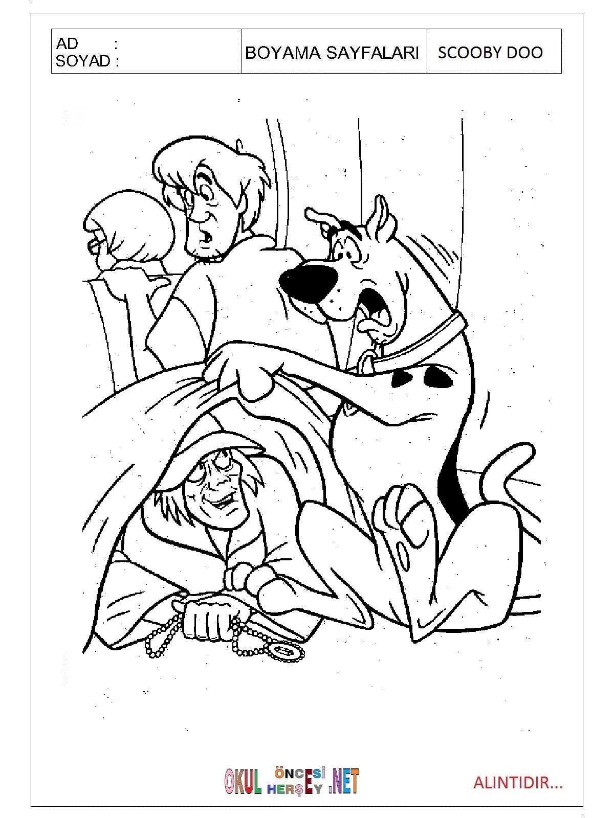 Scooby Doo boyama sayfaları