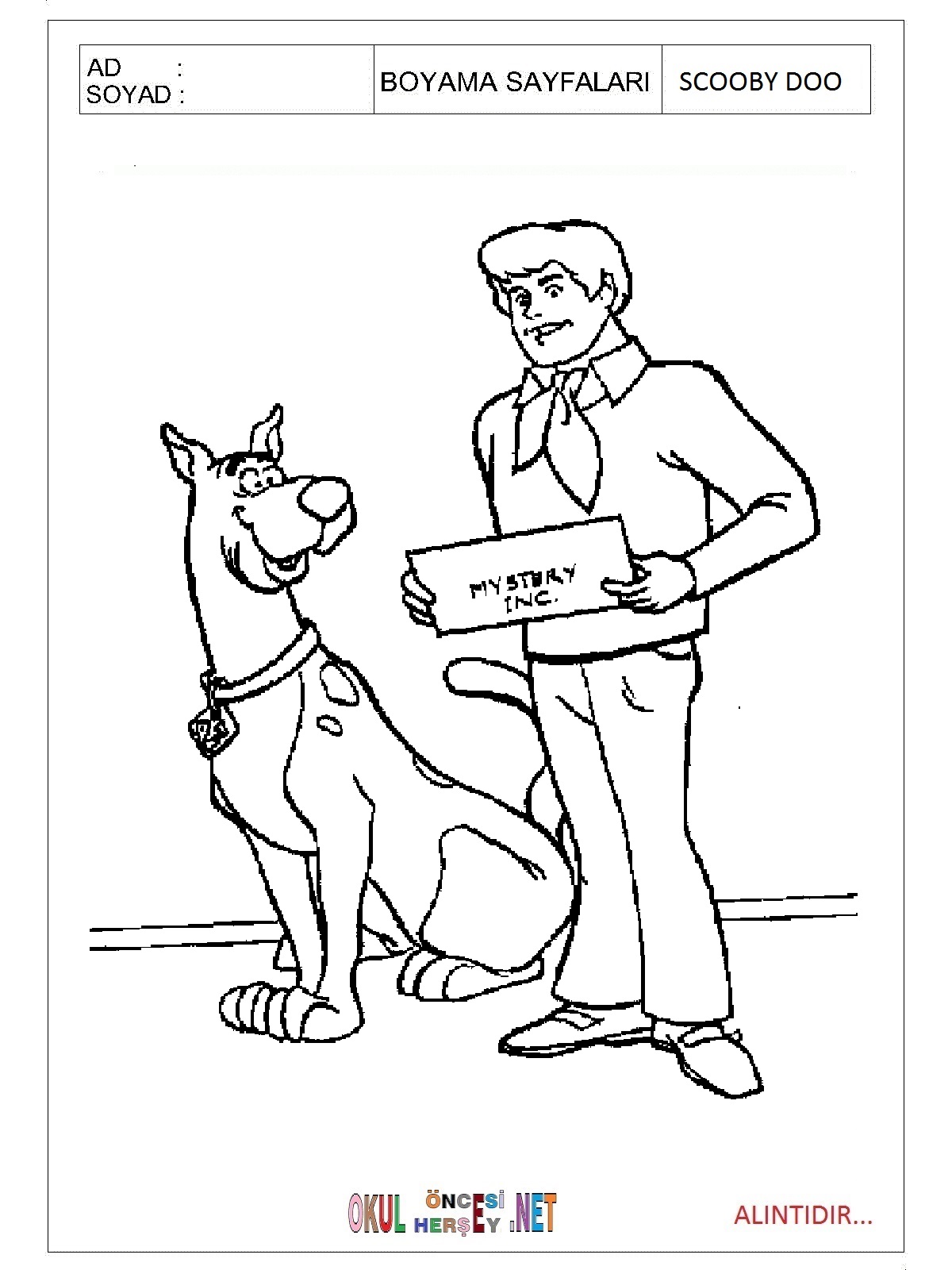Scooby Doo boyama sayfaları