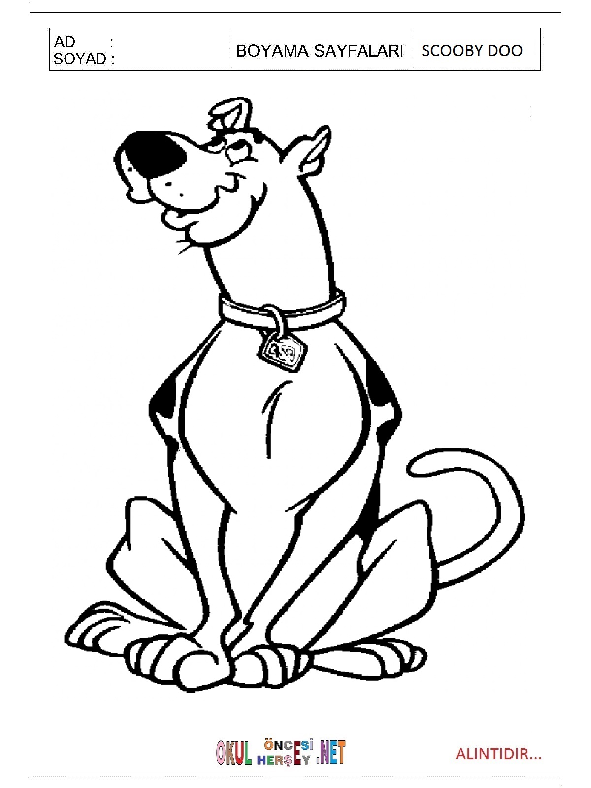 Scooby Doo boyama sayfaları