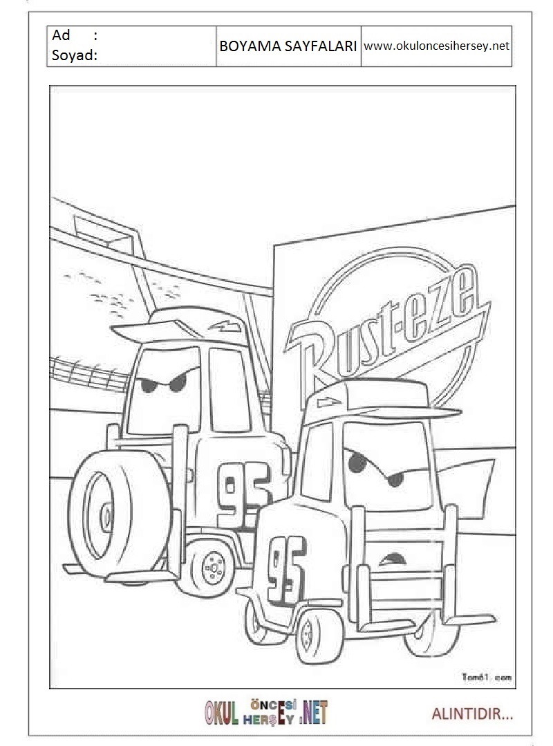Çocuklar İçin Forklift Boyama Sayfaları 