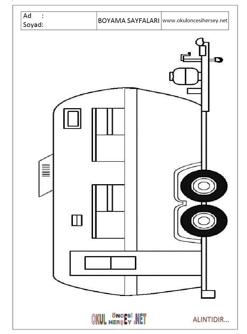 Çocuklar İçin Karavan Boyama Sayfaları 
