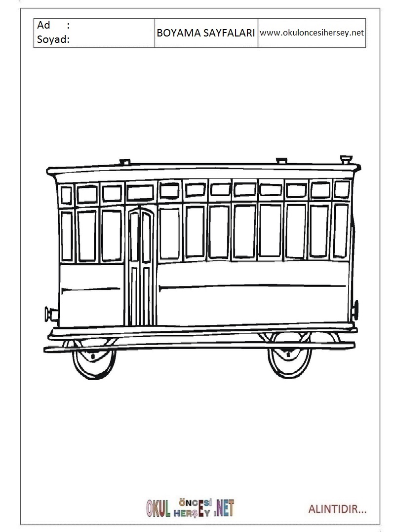 Çocuklar İçin tramway Boyama Sayfaları 