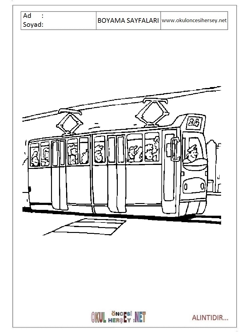 Çocuklar İçin tramway Boyama Sayfaları 