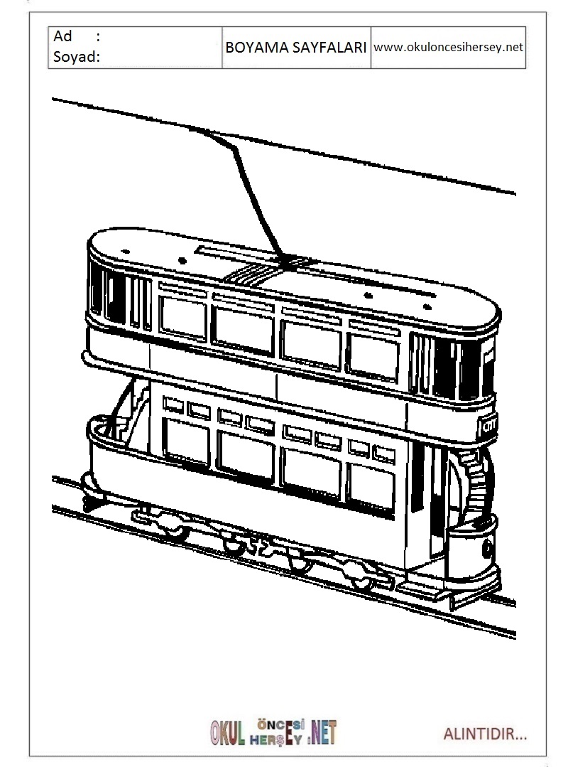 Çocuklar İçin tramway Boyama Sayfaları 