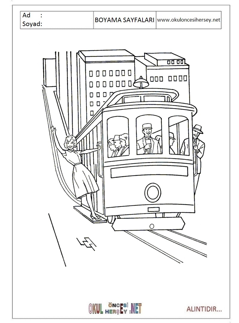 Çocuklar İçin tramway Boyama Sayfaları 