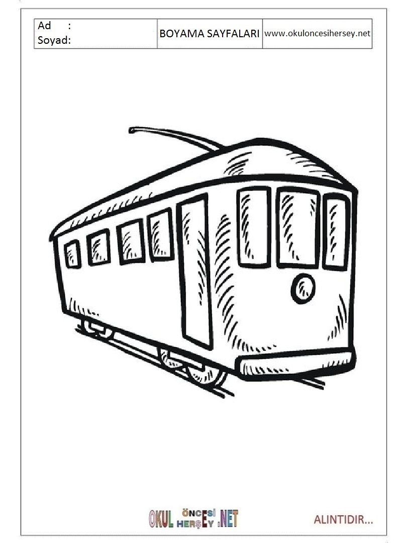 Çocuklar İçin tramway Boyama Sayfaları 