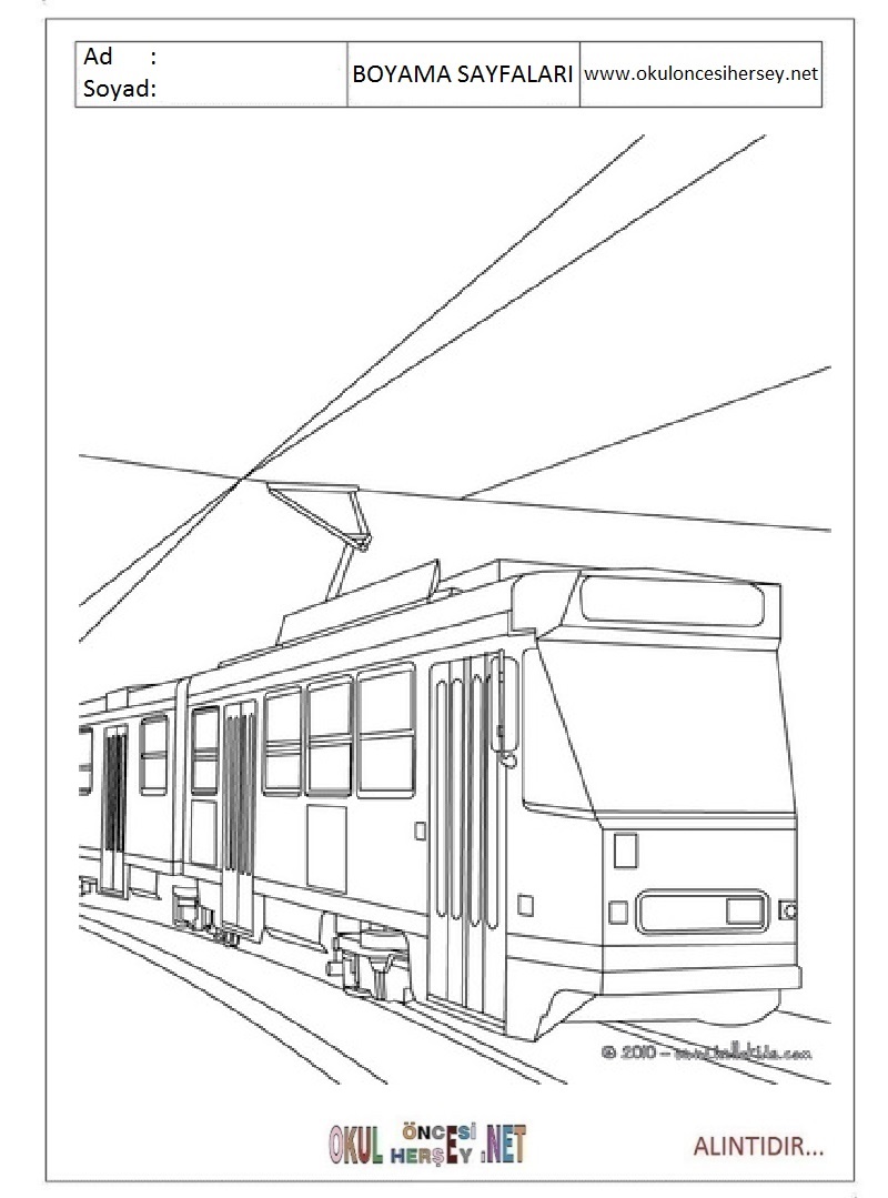 Çocuklar İçin tramway Boyama Sayfaları 