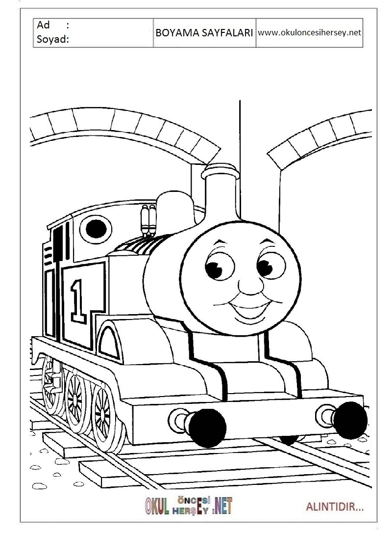 Çocuklar İçin Tren Boyama Sayfaları 