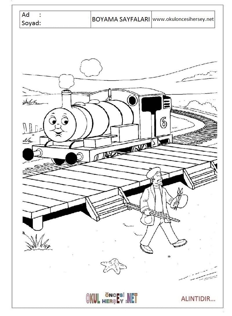 Çocuklar İçin Tren Boyama Sayfaları 
