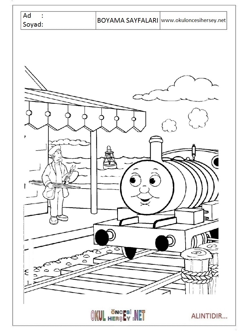 Çocuklar İçin Tren Boyama Sayfaları 