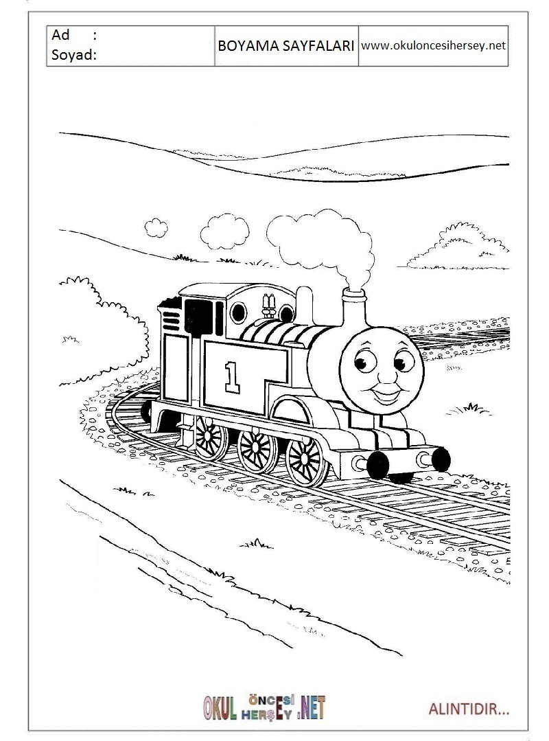 Çocuklar İçin Tren Boyama Sayfaları 
