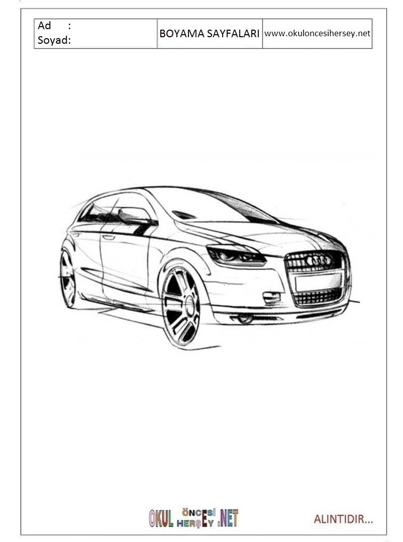 Çocuklar İçin Audi Boyama Sayfaları 