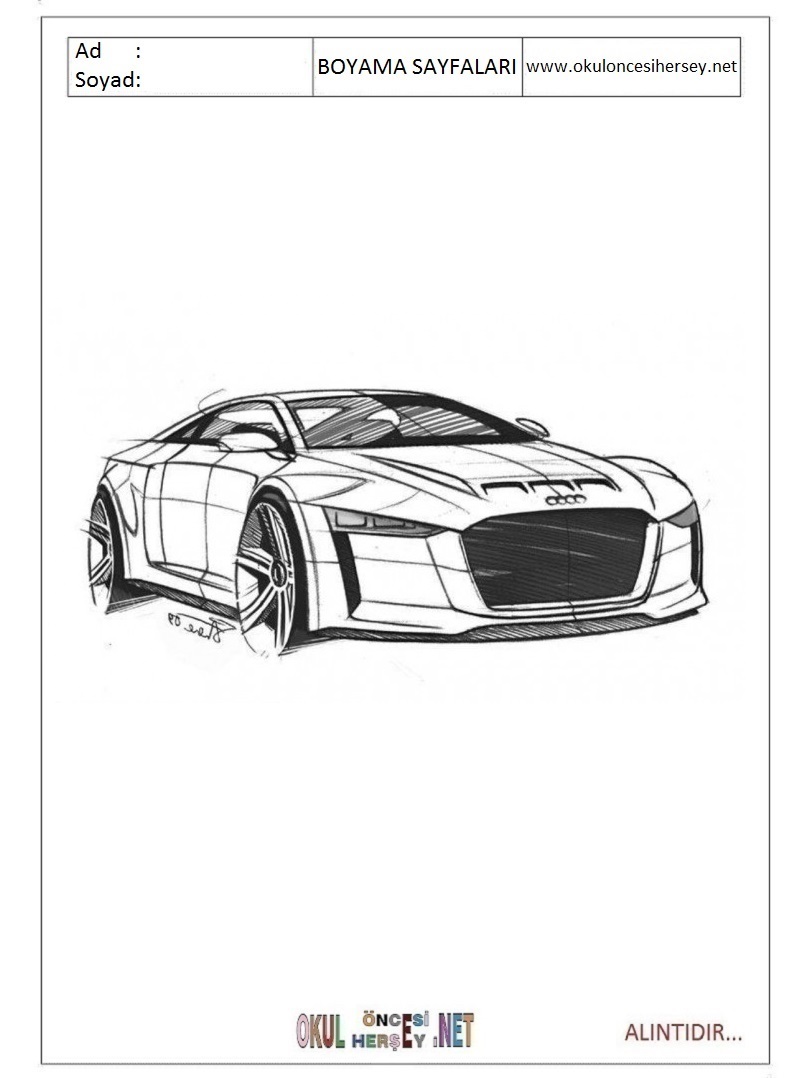 Çocuklar İçin Audi Boyama Sayfaları 
