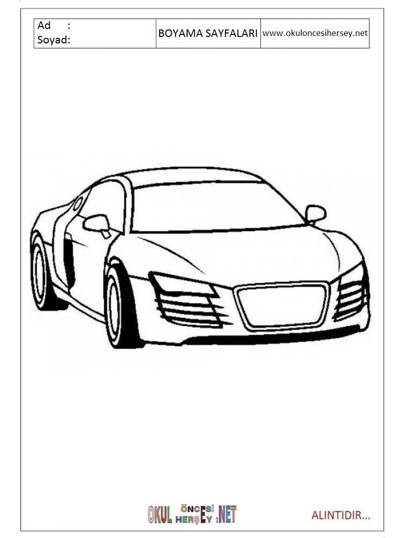 Çocuklar İçin Audi Boyama Sayfaları 