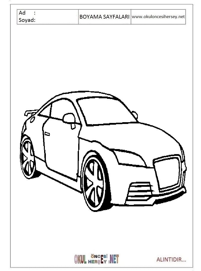 Çocuklar İçin Audi Boyama Sayfaları 