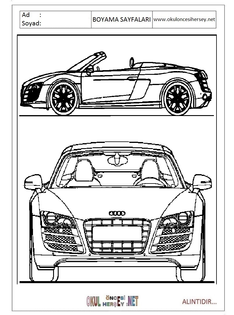 Çocuklar İçin Audi Boyama Sayfaları 