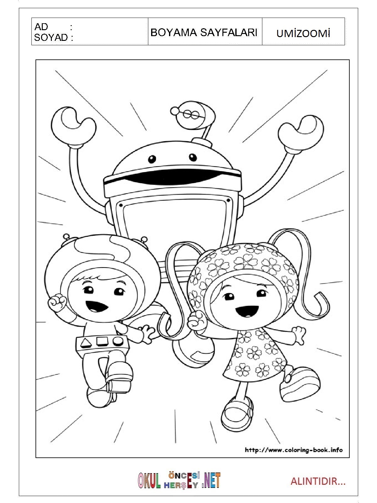 Umizoomi boyama sayfası