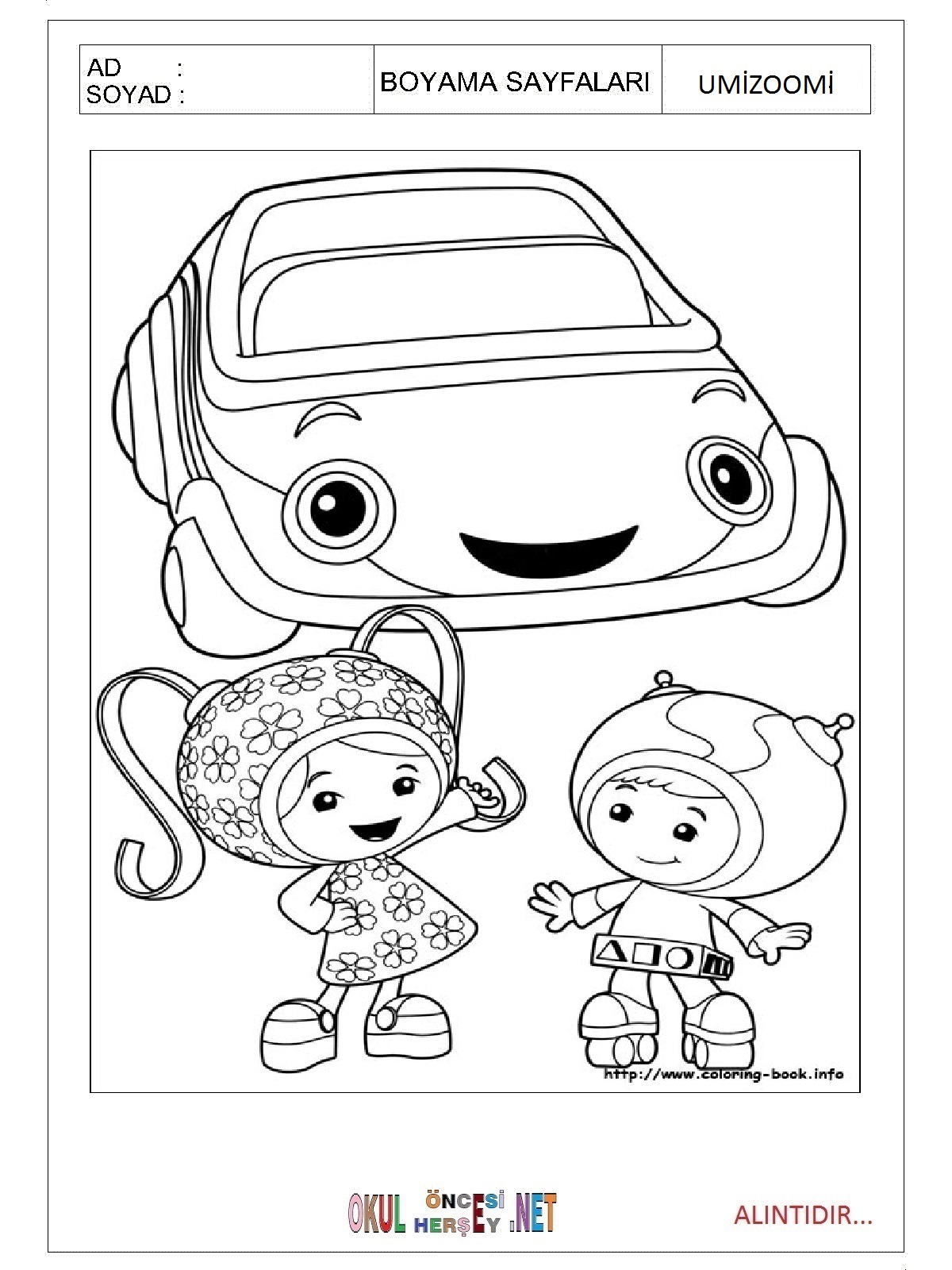 Çocuklar İçin Umizoomi Boyama Sayfaları 