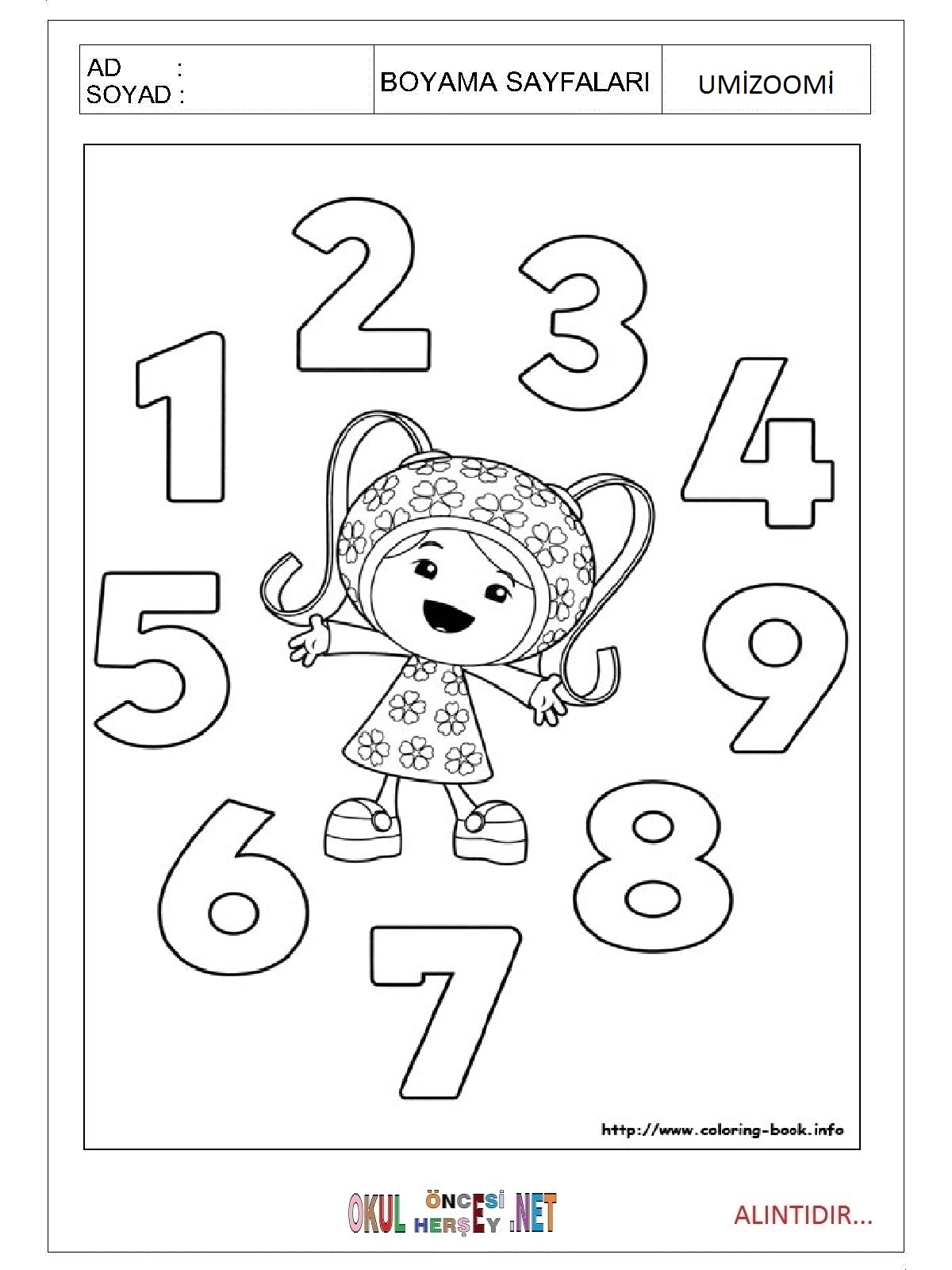 Çocuklar İçin Umizoomi Boyama Sayfaları 