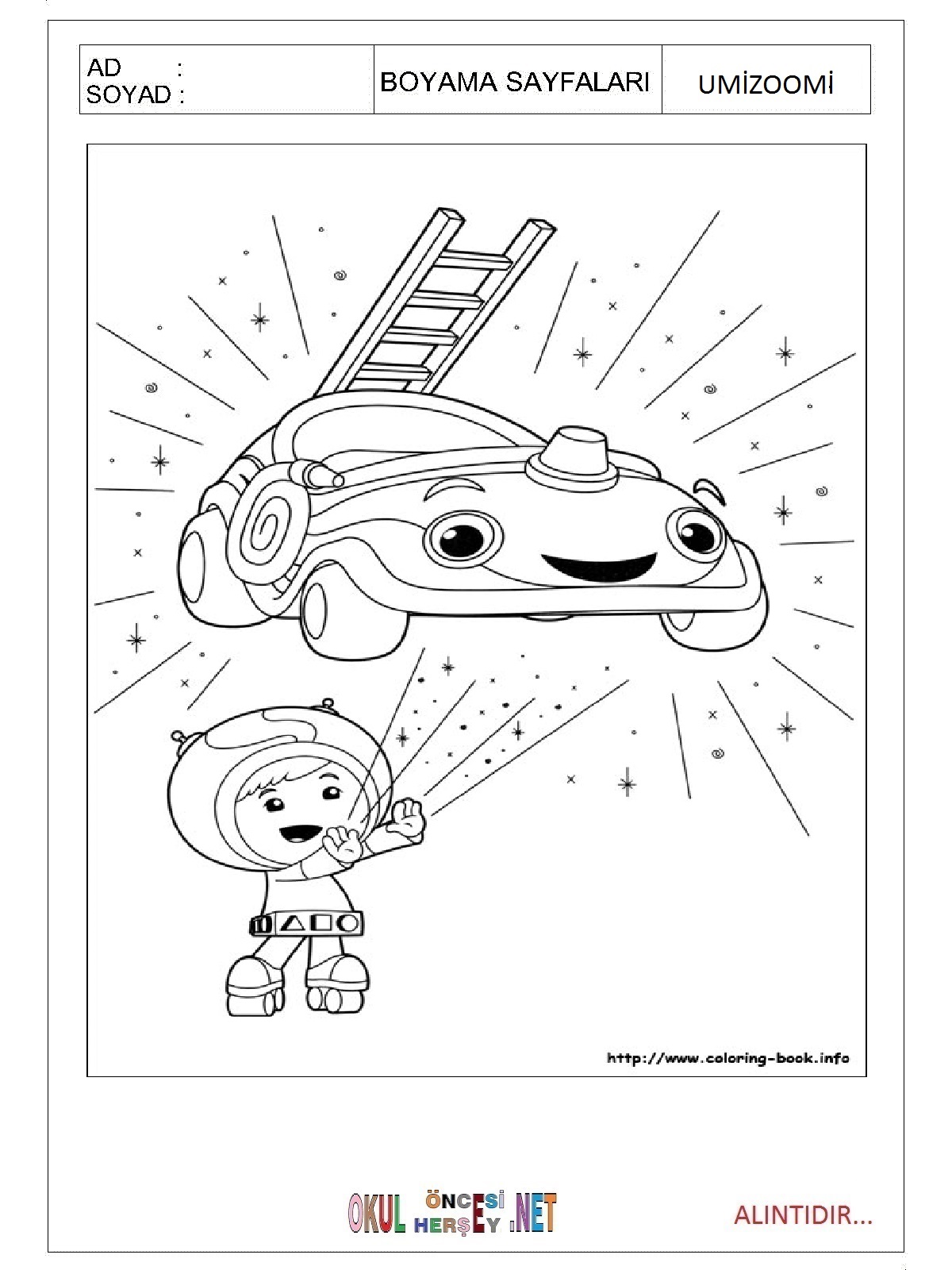 Çocuklar İçin Umizoomi Boyama Sayfaları 