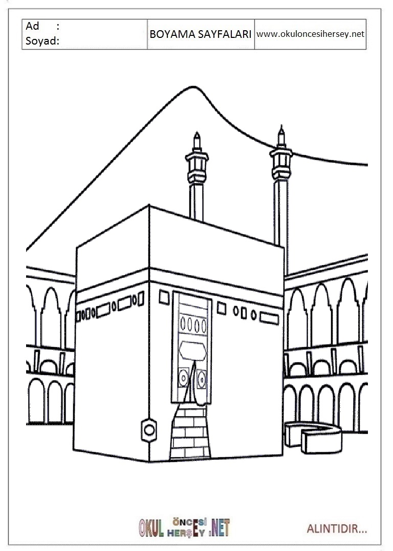 Çocuklar İçin Kabe Boyama Sayfaları 