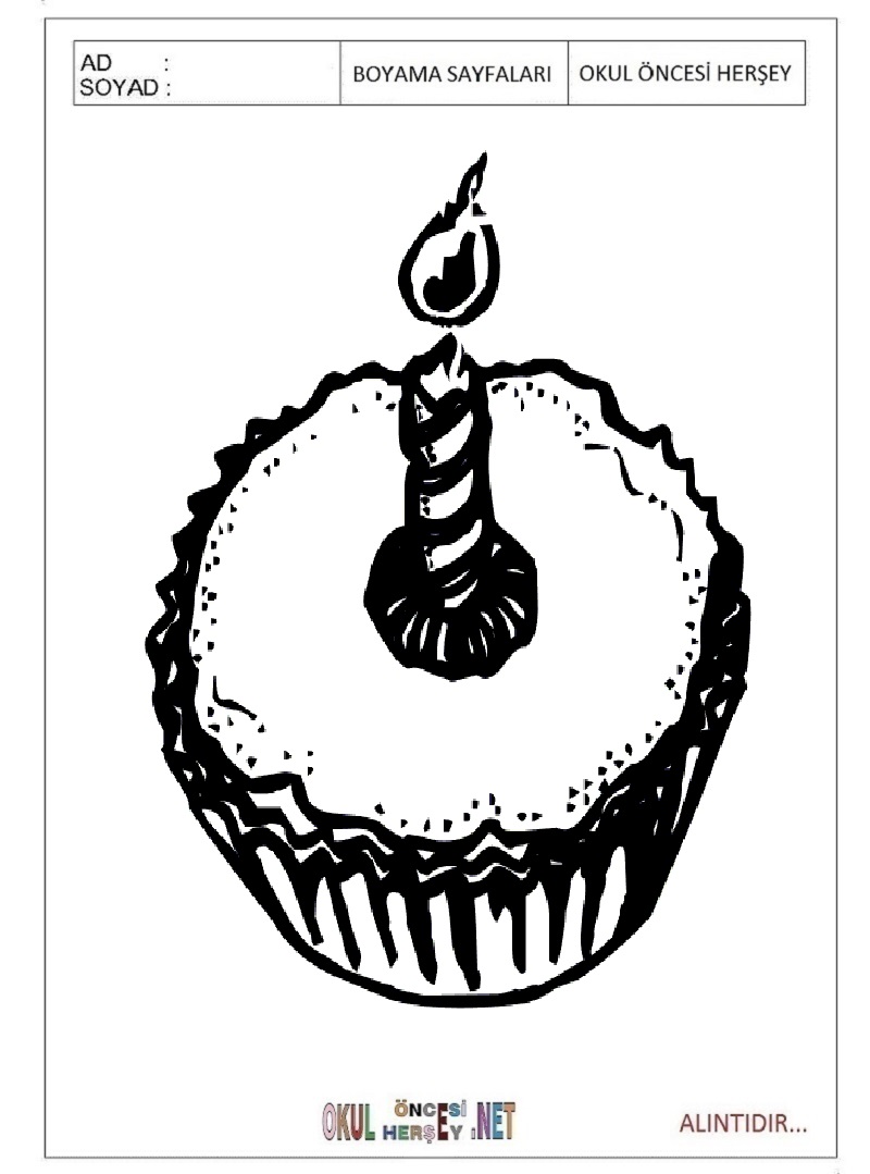 Çocuklar İçin Cupcake Boyama Sayfaları 