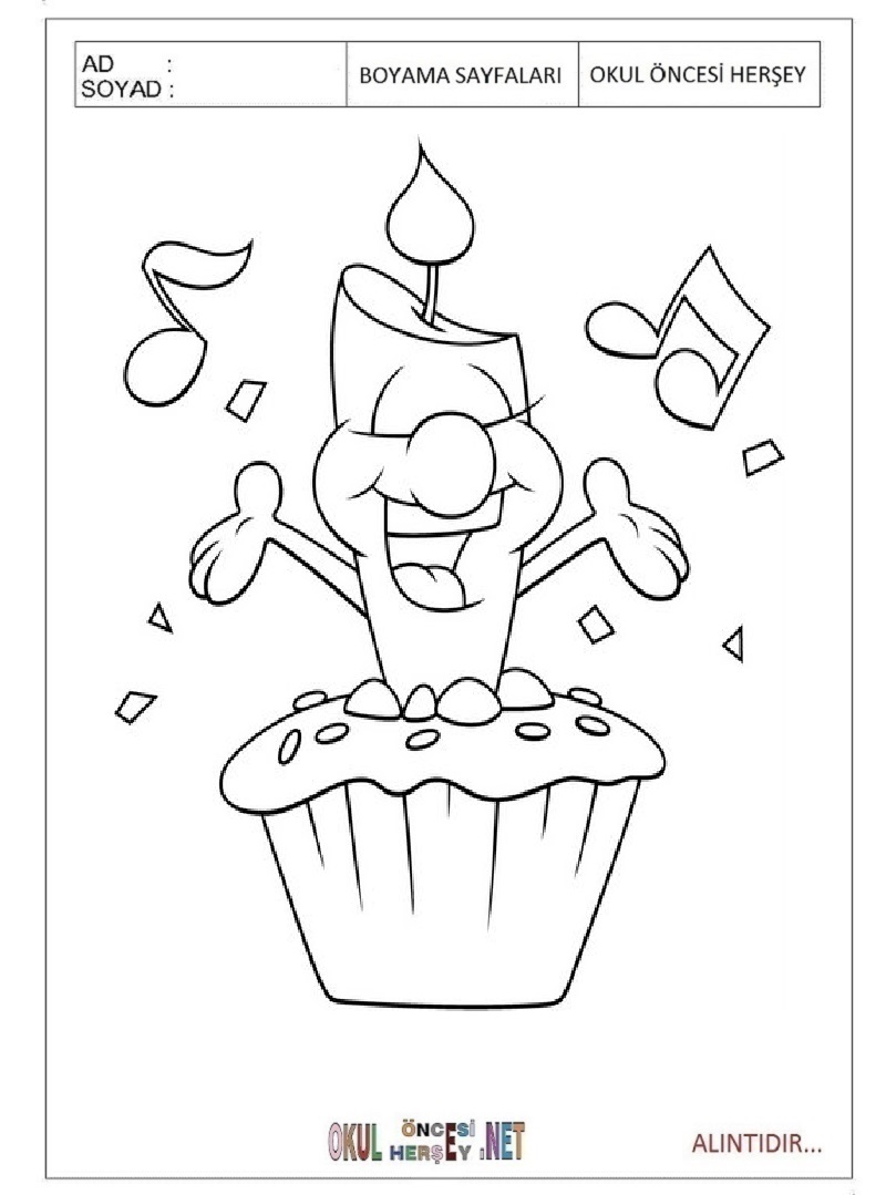 Çocuklar İçin Cupcake Boyama Sayfaları 