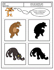 okul öncesi çocuklar için Gölge çalışma sayfaları