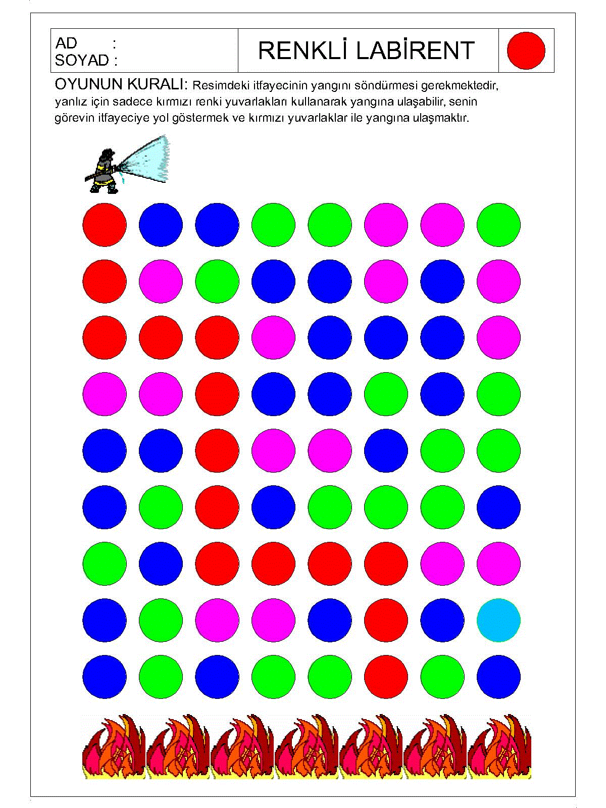 Renkli Labirent Bulmaca