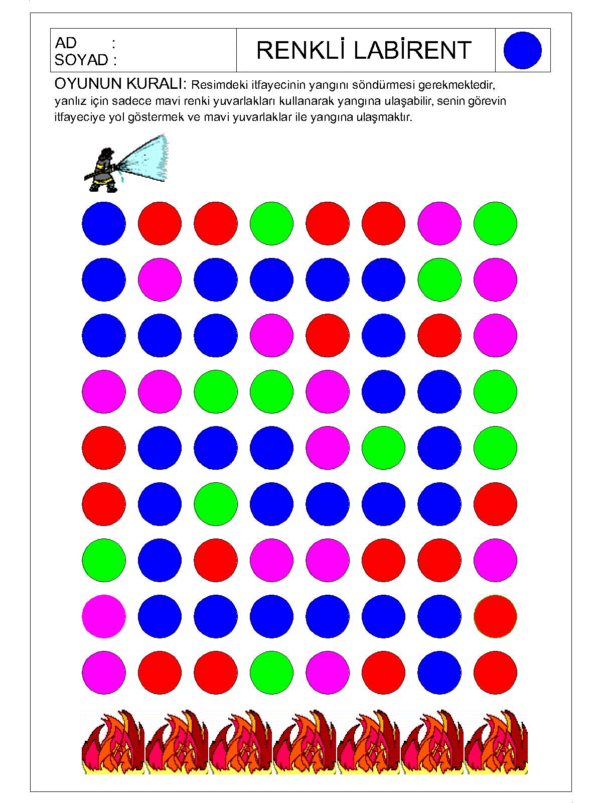 Renkli Labirent Bulmaca