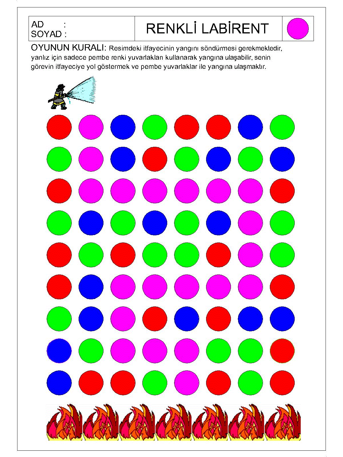 Renkli Labirent Bulmaca