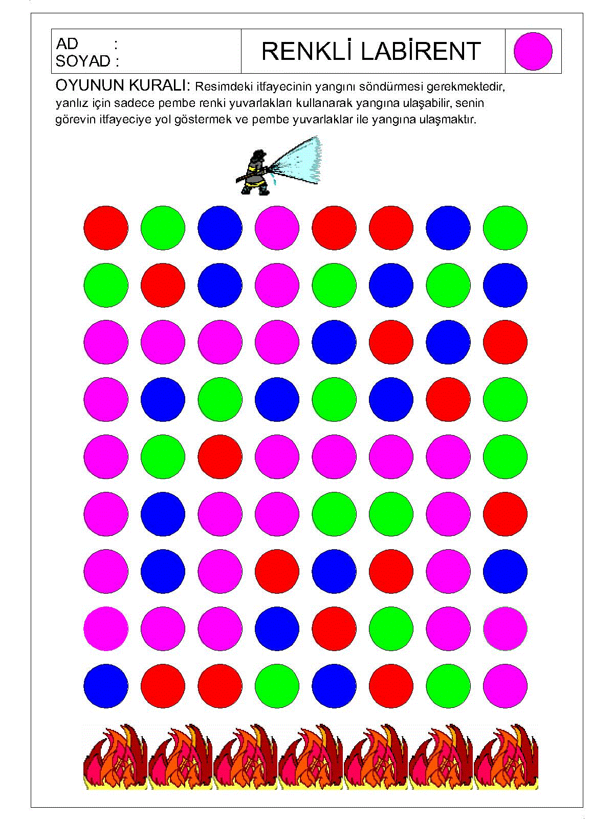 Renkli Labirent Bulmaca