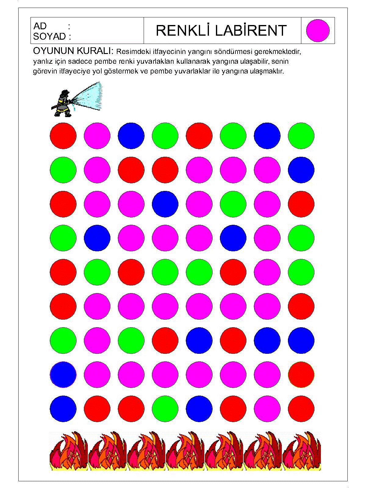 Renkli Labirent Bulmaca