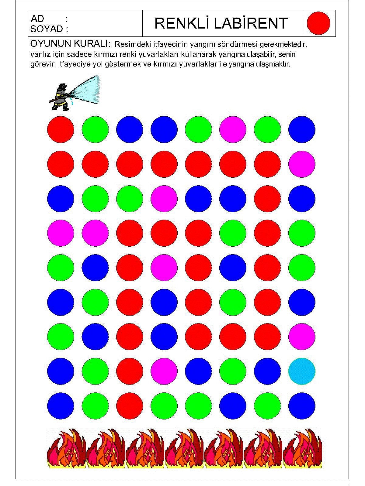 Renkli Labirent Bulmaca