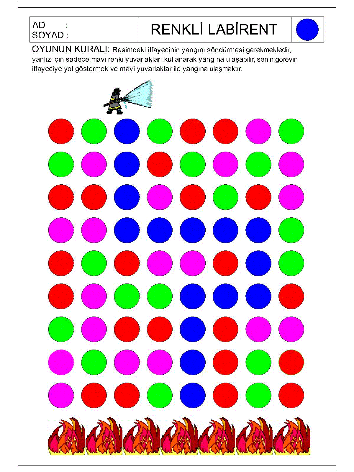 Renkli Labirent Bulmaca