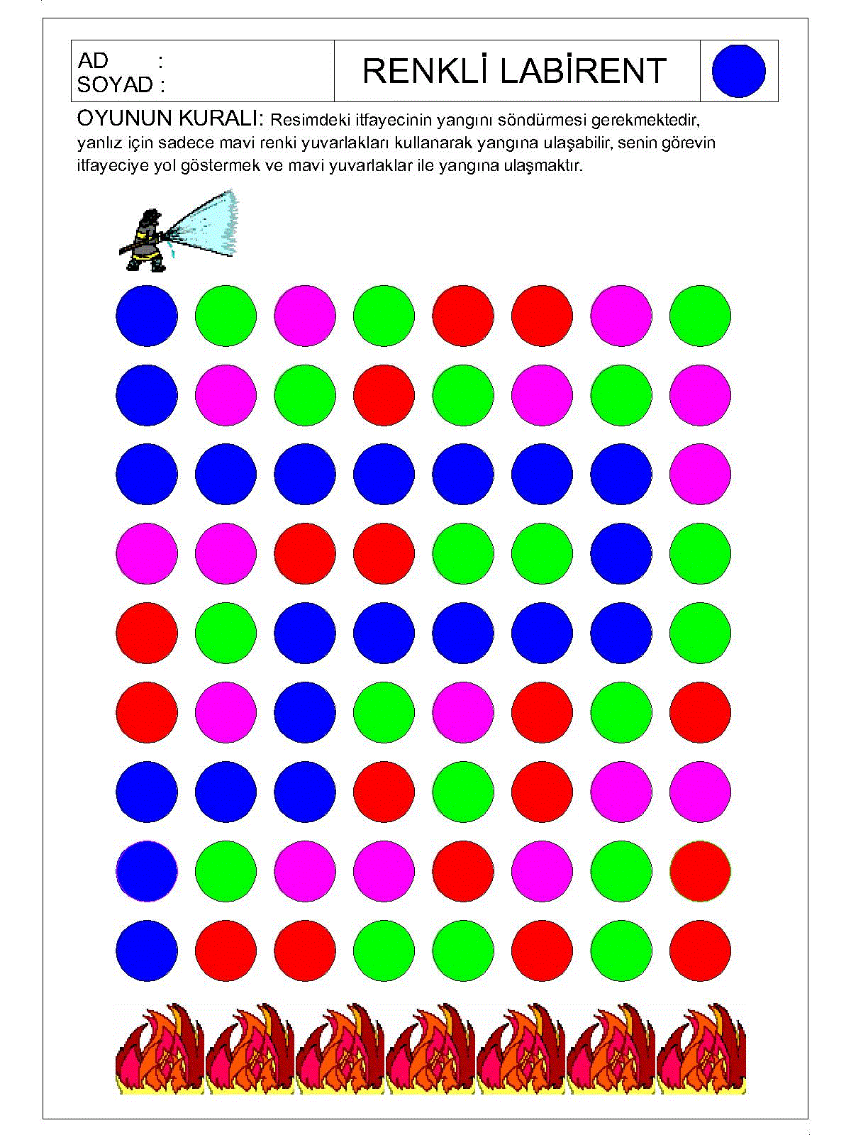 Renkli Labirent Bulmaca