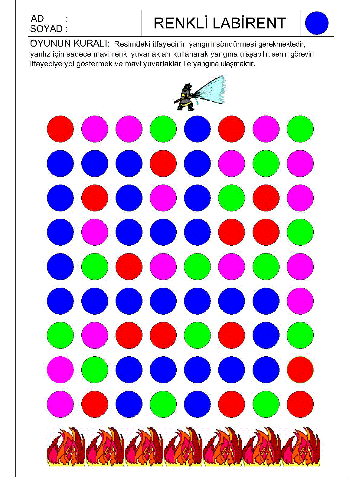 Renkli Labirent Bulmaca